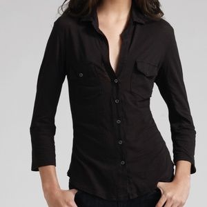 James Perse Black Button Down Shirt